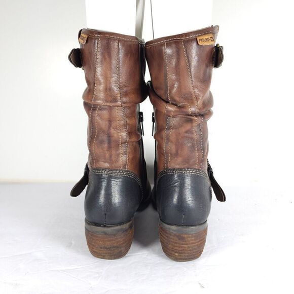 PIKOLINOS Women's Le Mans 39 US8-8,5 Brown Leather Mid-Calf Riding Boots - Picture 10 of 14